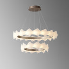 32 Inch Textured Frosted Acrylic Tiered Chandelier - Caelan