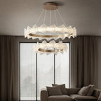 32 Inch Textured Acrylic Tiered Chandelier - Caelan