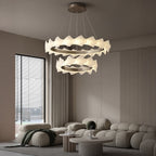 32 Inch Textured Frosted Acrylic Tiered Chandelier - Caelan