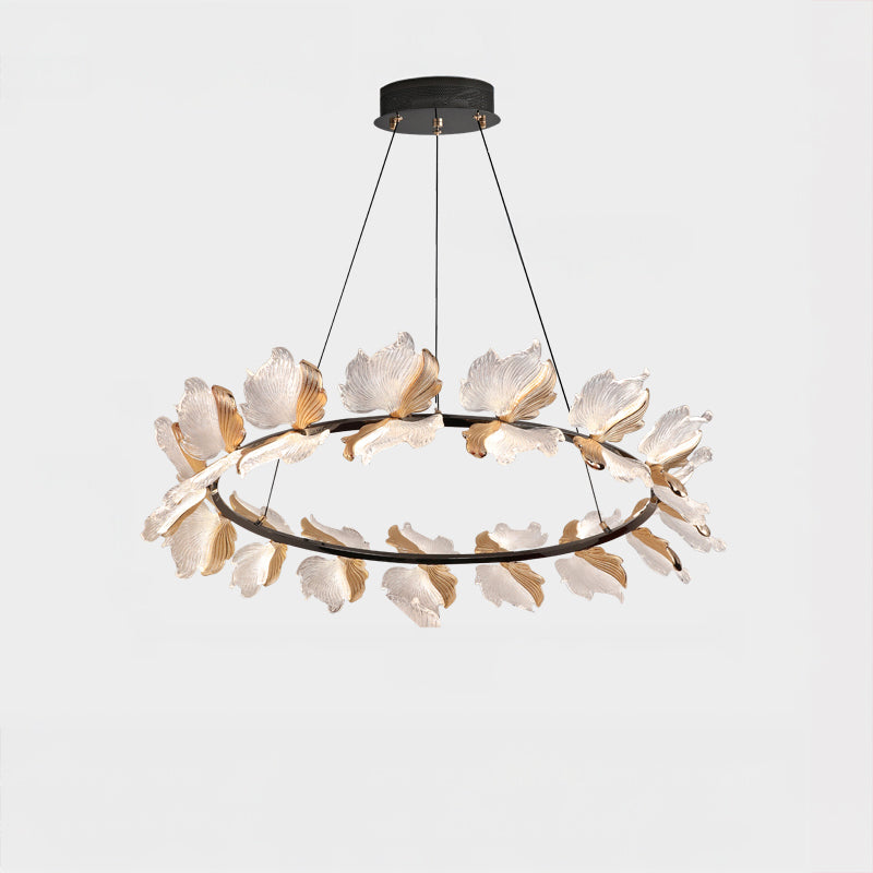 39 Inch Leaf Ring Chandelier - Flora