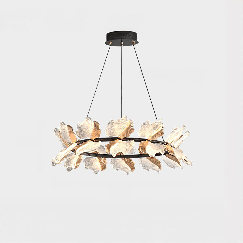 31 Inch Leaf Ring Chandelier - Flora