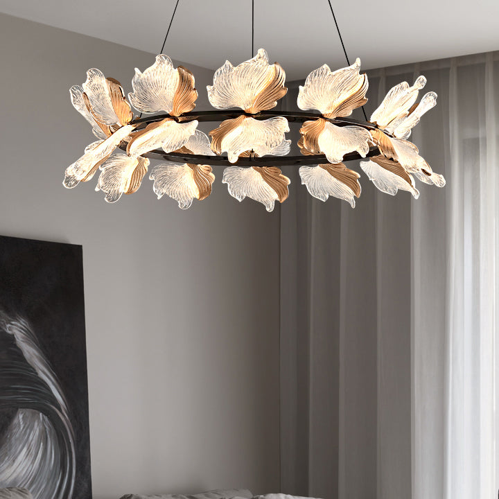 39 Inch Leaf Ring Chandelier - Flora