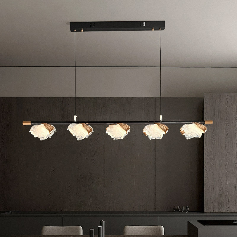 47 Inch Leaf Linear Chandelier - Flora
