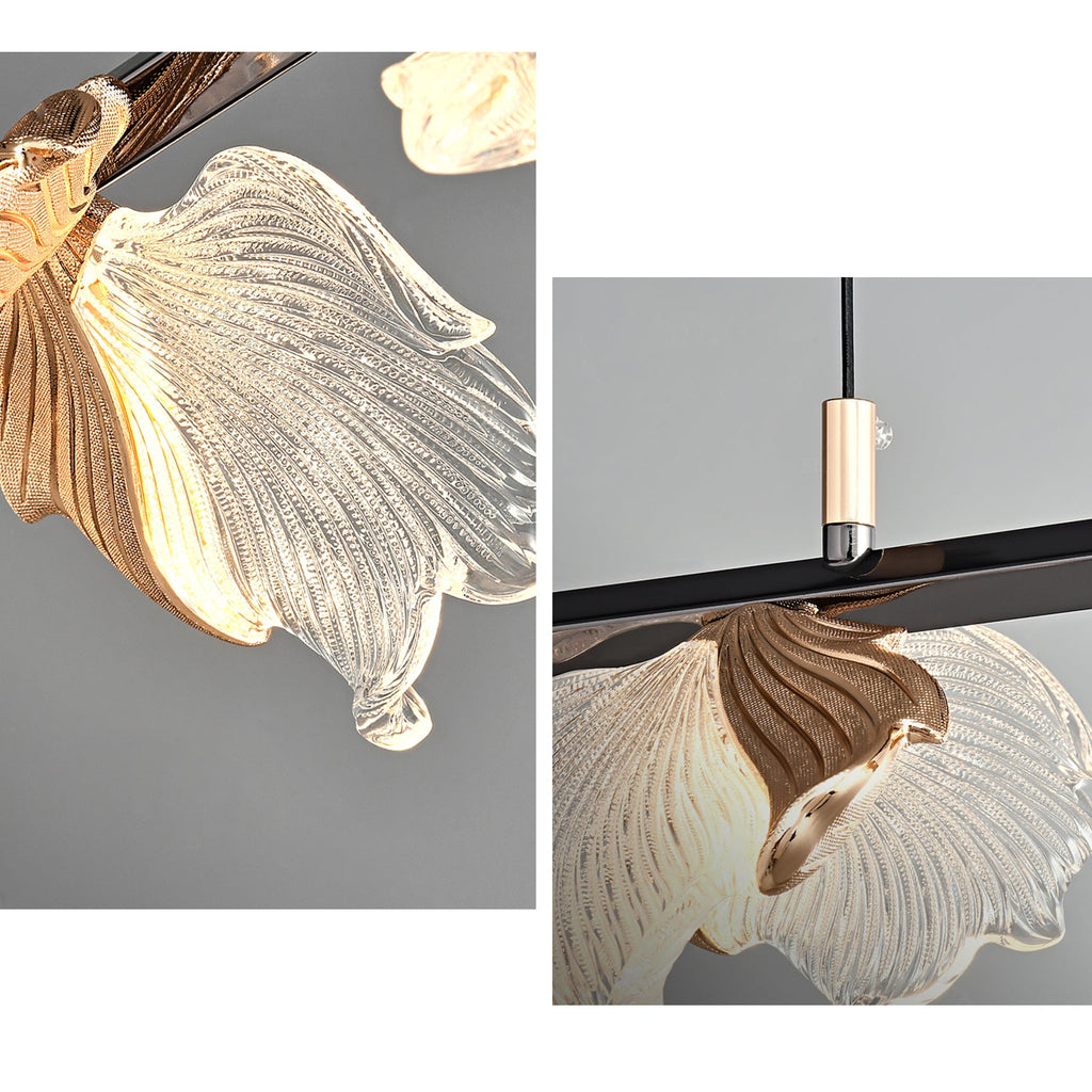 47 Inch Leaf Linear Chandelier - Flora