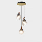 Three Ribbed Glass Drop Pendant Light- Clara