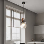 Two Ribbed Glass Drop Pendant Light- Clara