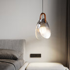 Two Ribbed Glass Drop Pendant Light- Clara