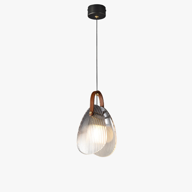 Ribbed Glass Drop Pendant Light- Clara