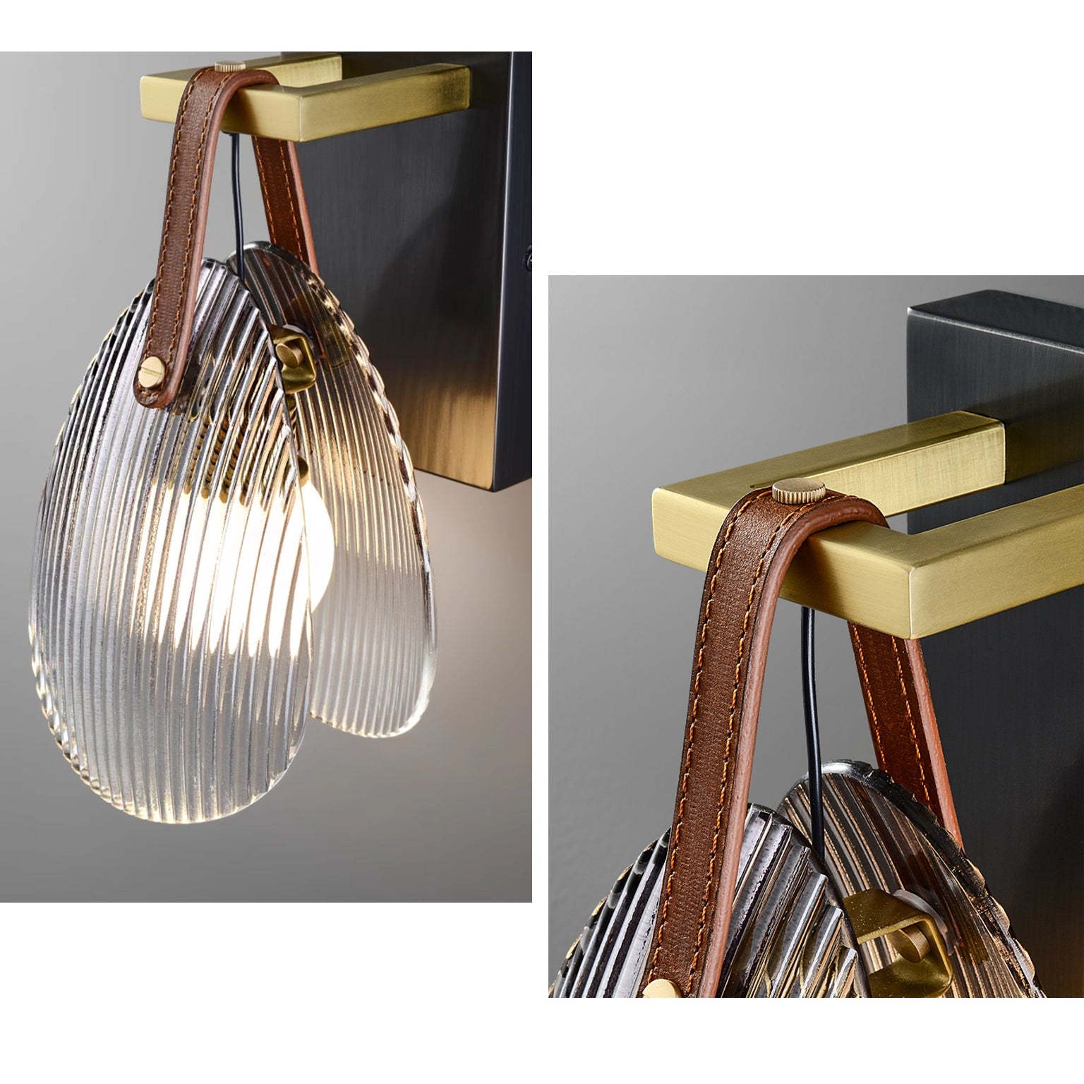 Three Ribbed Glass Drop Pendant Light- Clara