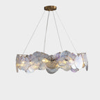31 Inch Glass Shell Round Chandelier - Coral
