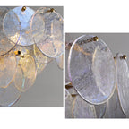 31 Inch Glass Shell Tiered Chandelier - Coral