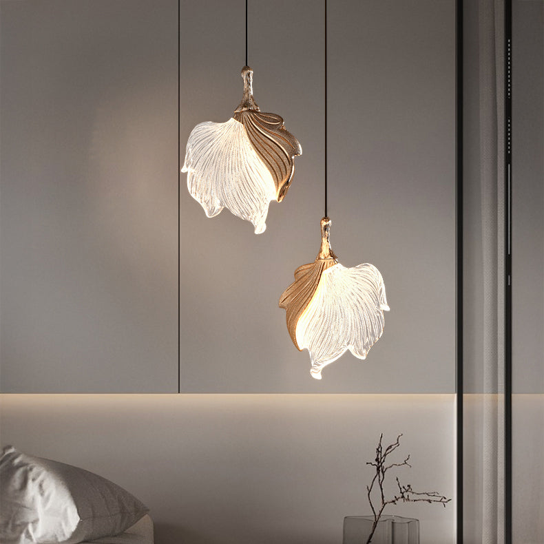 Two Leaf Acrylic Pendant Light- Flora