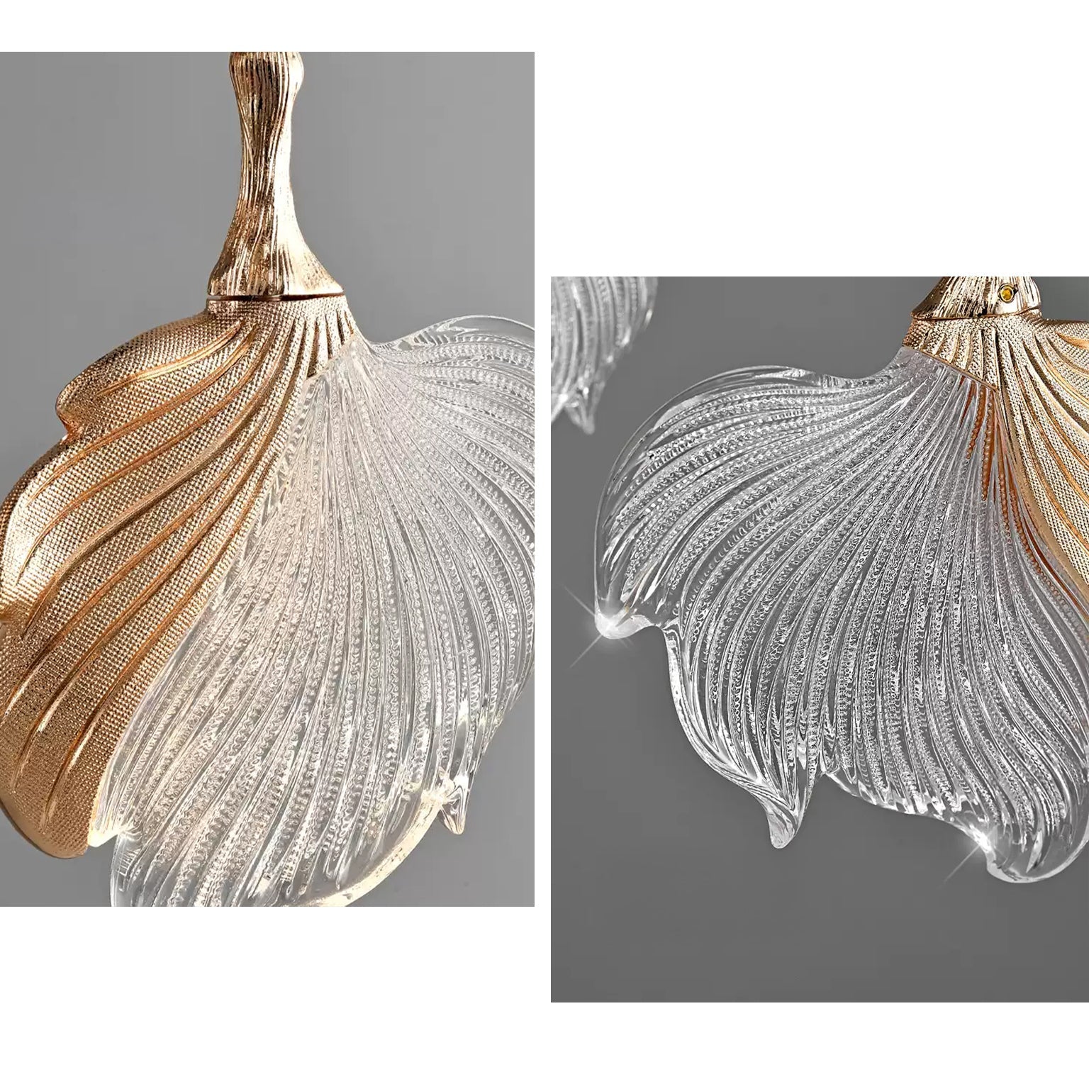 Two Leaf Acrylic Pendant Light- Flora