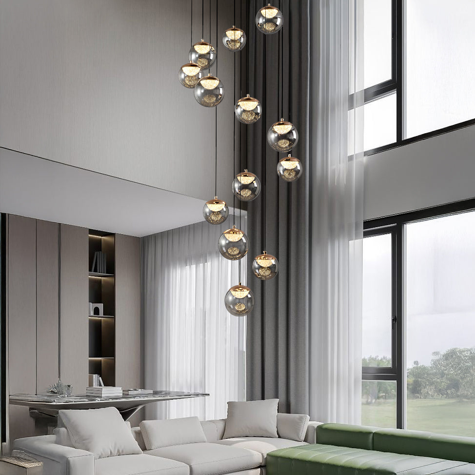 24 Inch Thirteen Globe Glass Pendant Chandelier- Nova