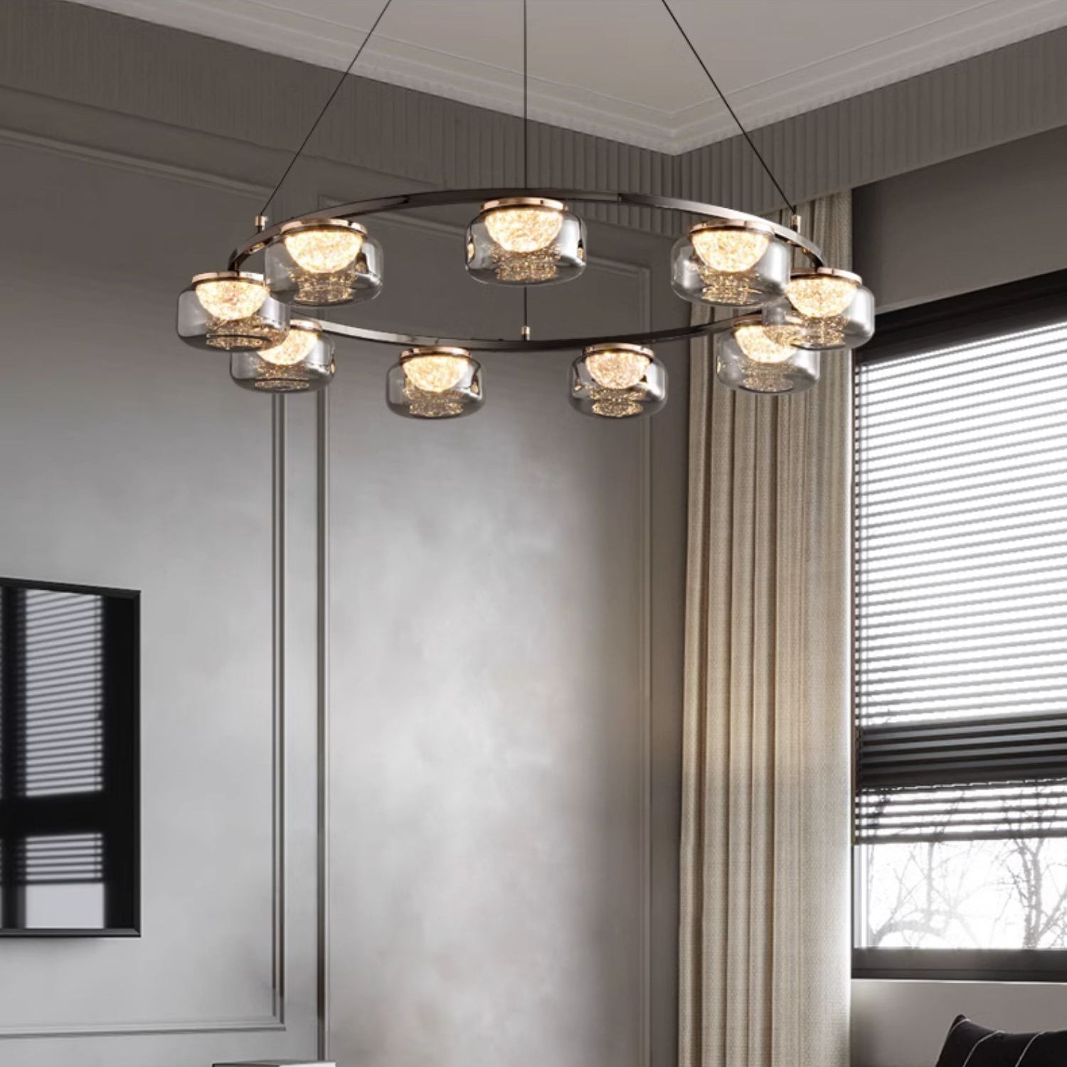 31 Inch Glass Round Chandelier - Celeste