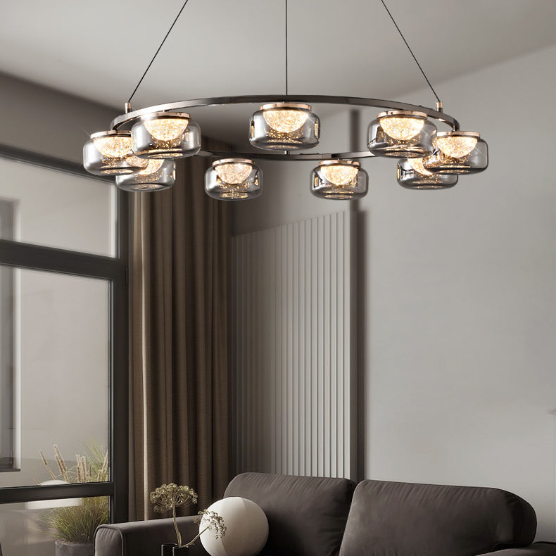 39 Inch Glass Round Chandelier - Celeste