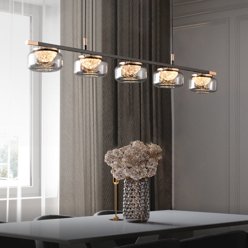 41 Inch Glass Linear Chandelier - Celeste