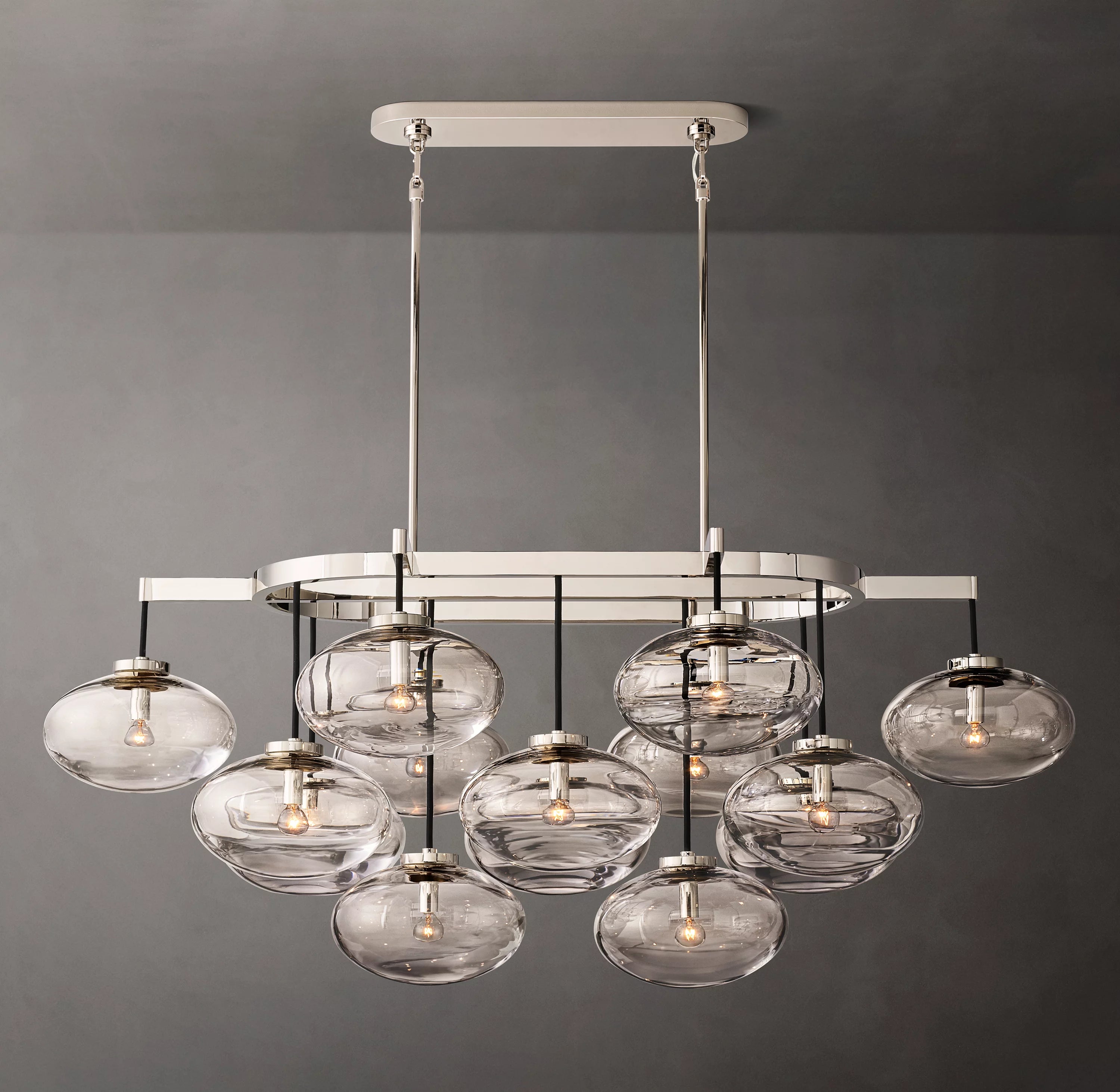 54 Inch Glass Bubble Oval Chandelier - Cabrette