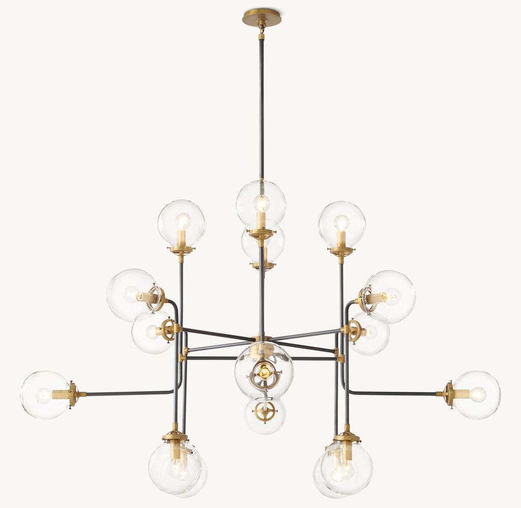 56 Inch Clear Glass Sputnik Globe Chandelier - Bistro
