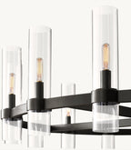 60 Inch Cylindrical Glass Candle Round Chandelier - Ravelle