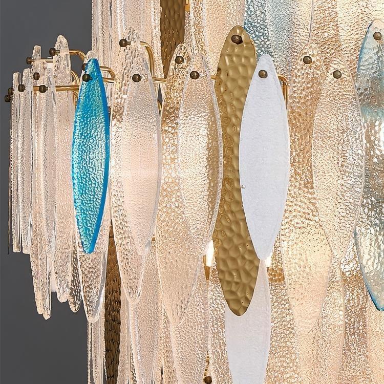 31 Inch Leaf Glass Tiered Chandelier - Daphne