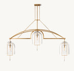 61 Inch Bell Glass Linear Chandelier - Fulcrum