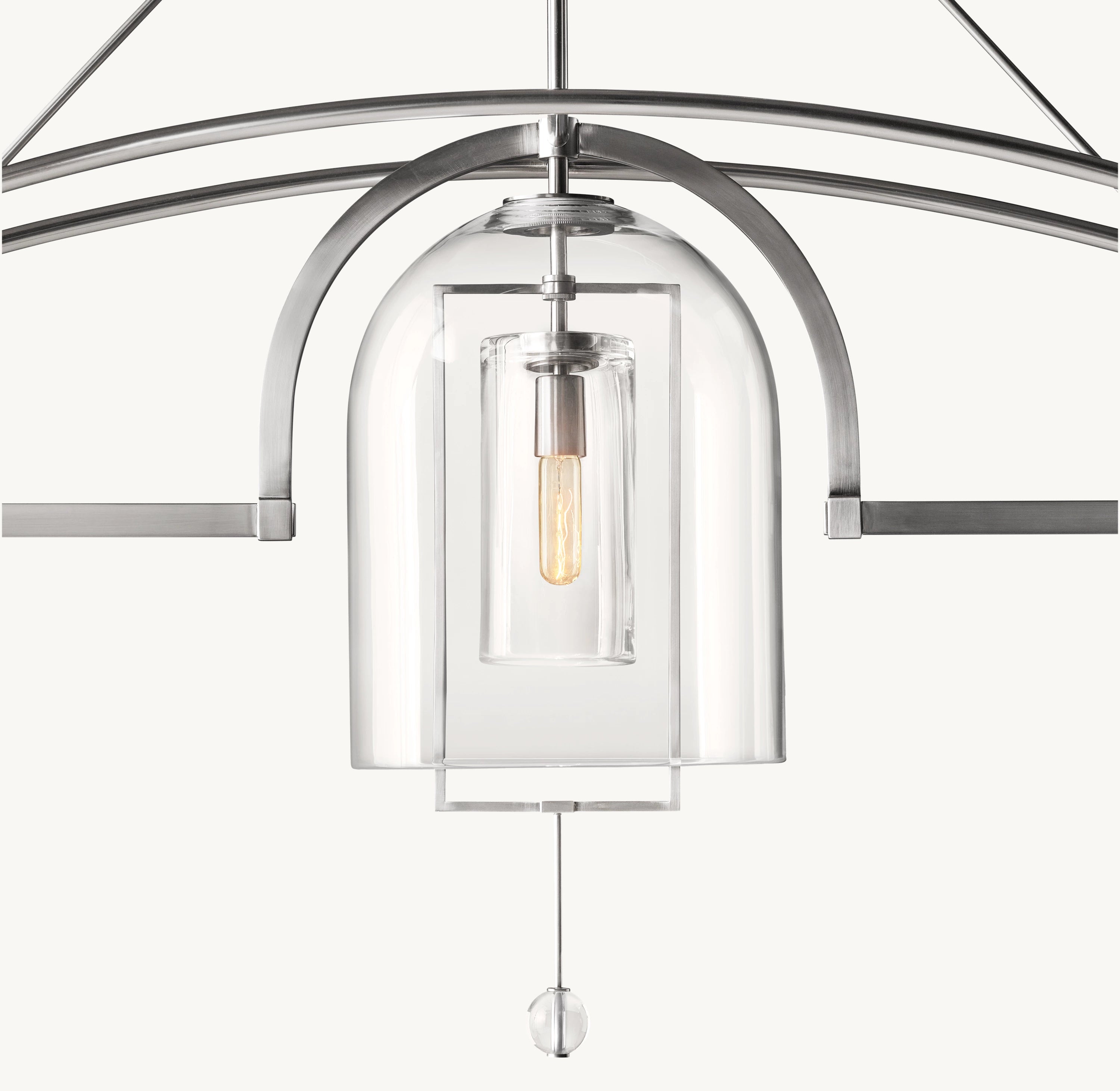 61 Inch Bell Glass Linear Chandelier - Fulcrum