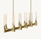 67 Inch Fluted-Glass Candlestick Linear Chandelier - Cannele