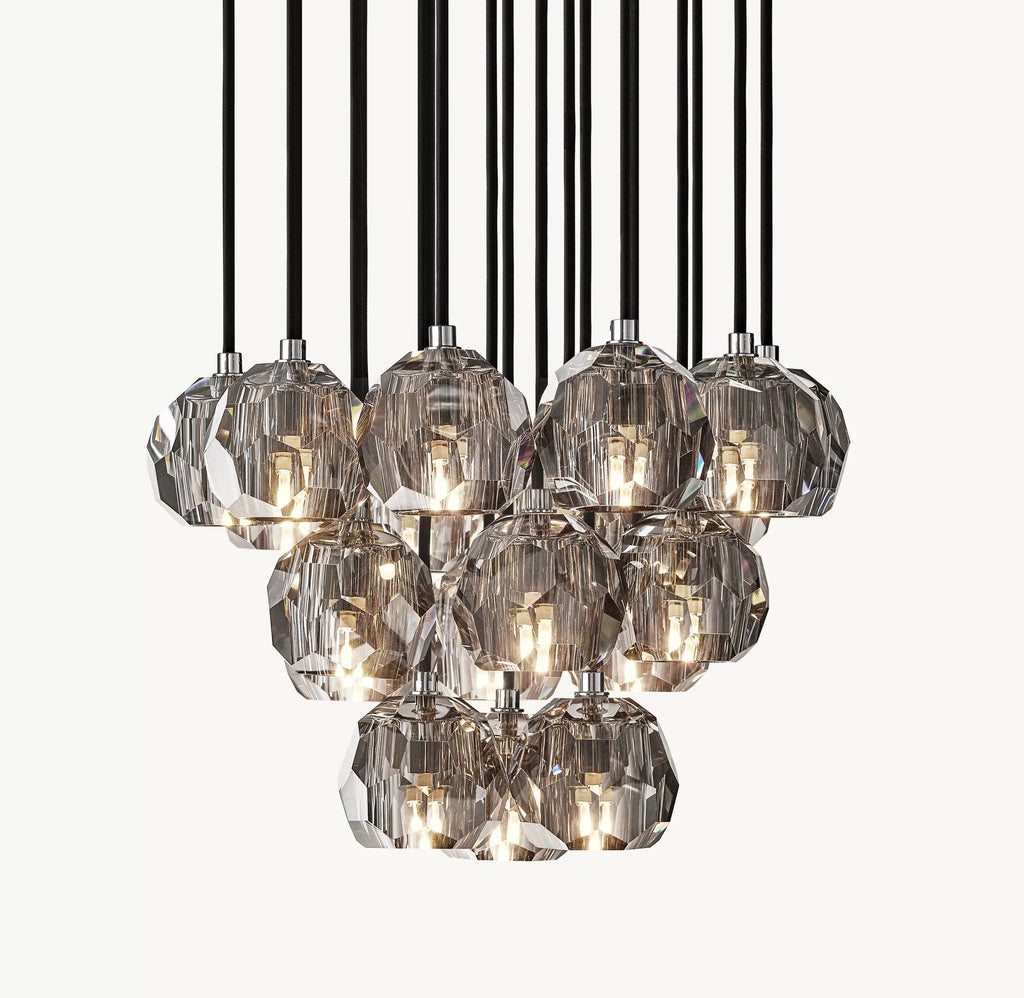 19 Inch Smoked Crystal Cluster Chandelier – Boule