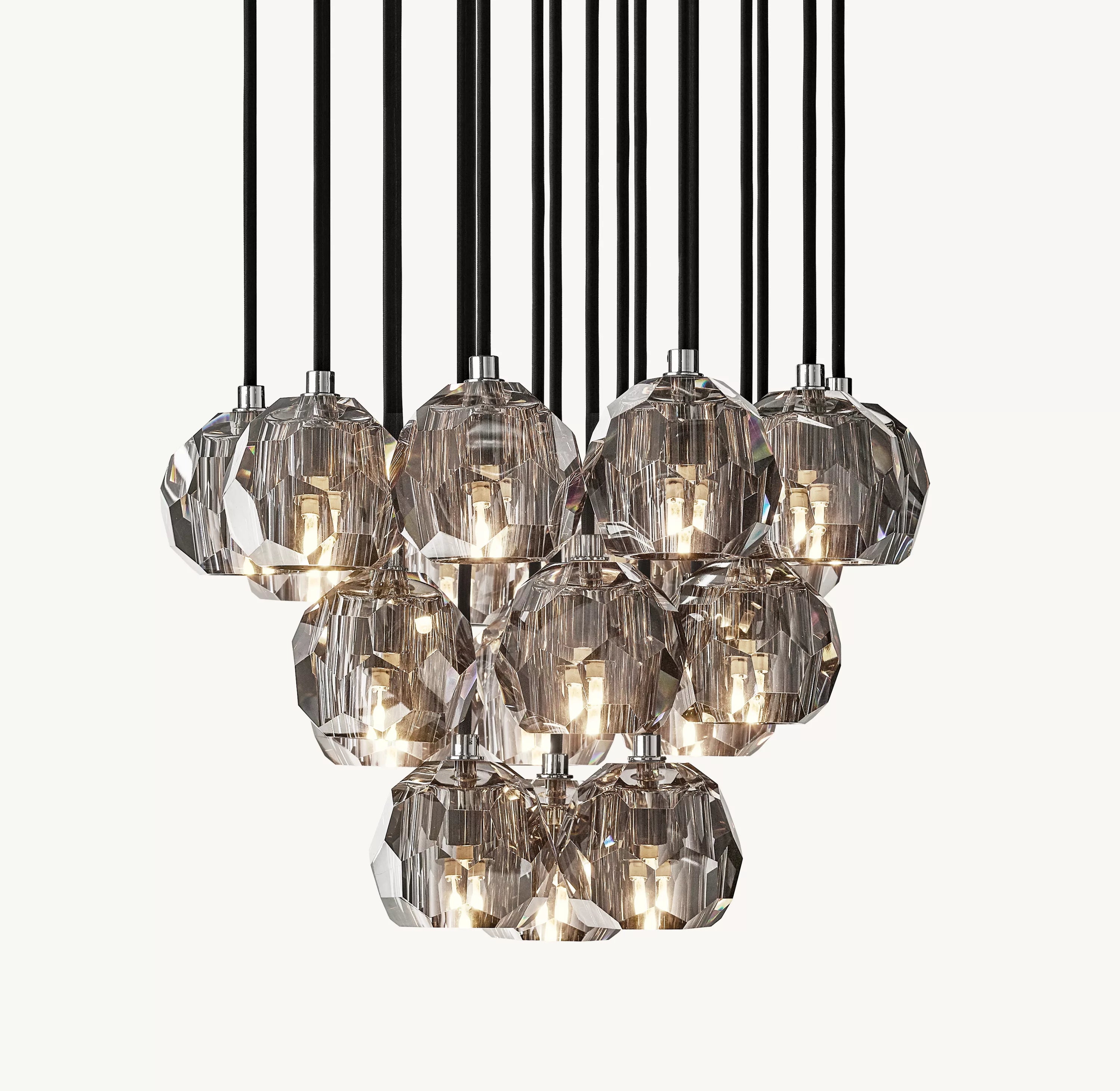 19 Inch Smoked Crystal Cluster Chandelier – Boule