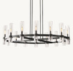 48 Inch Cylindrical Glass Candle Round Chandelier - Ravelle