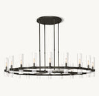 60 Inch Cylindrical Glass Candle Round Chandelier - Ravelle