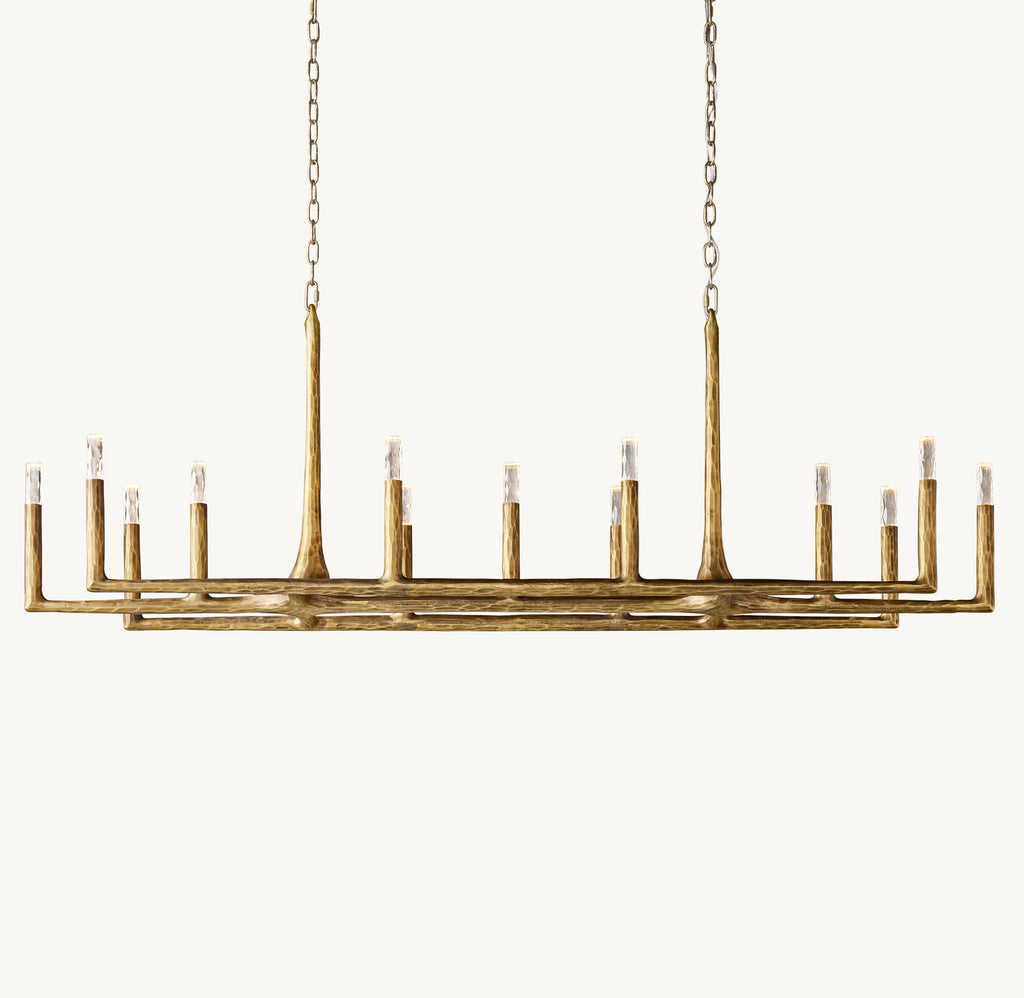 72 Inch Forged Candlestick Linear Chandelier - Thaddeus