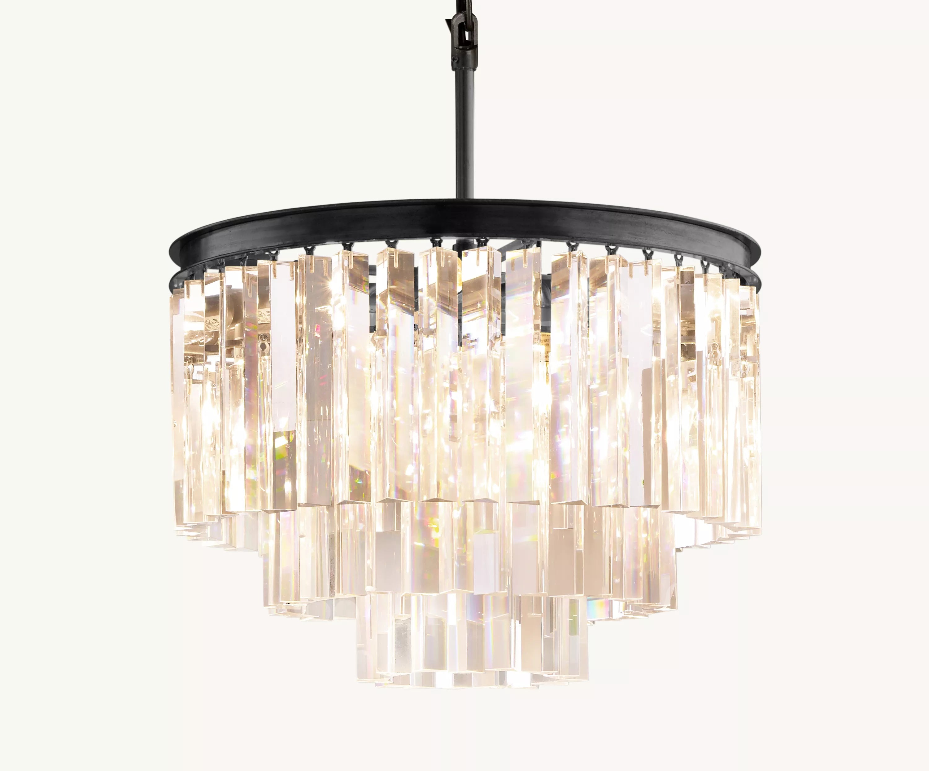 20 Inch Crystal Prism Tiered Chandelier - Odeon