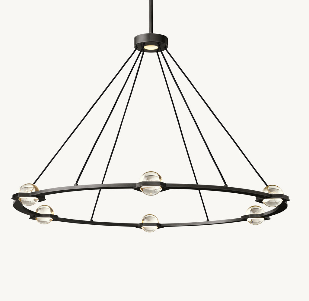 48 Inch Globe Crystal Ring Chandelier - Eclatant