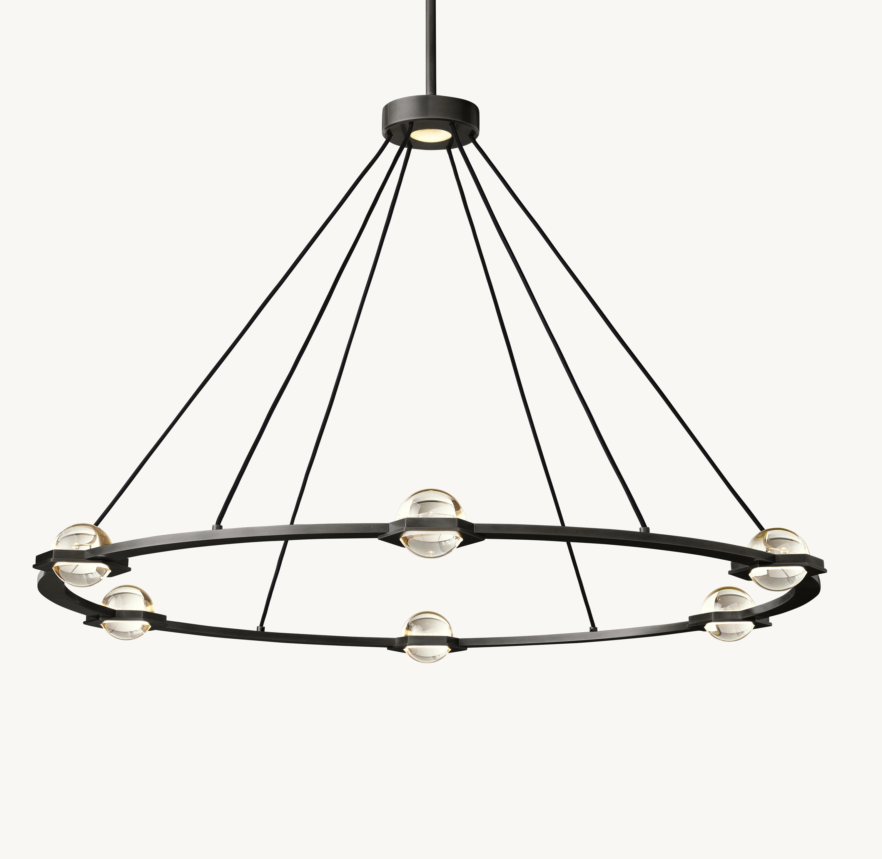 48 Inch Globe Crystal Ring Chandelier - Eclatant