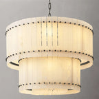 37 Inch Alabaster Two-Tier Chandelier - San Marco