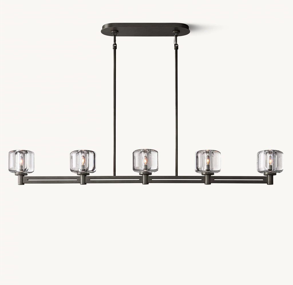 54 Inch Crystal Linear Candle Chandelier - Demaret