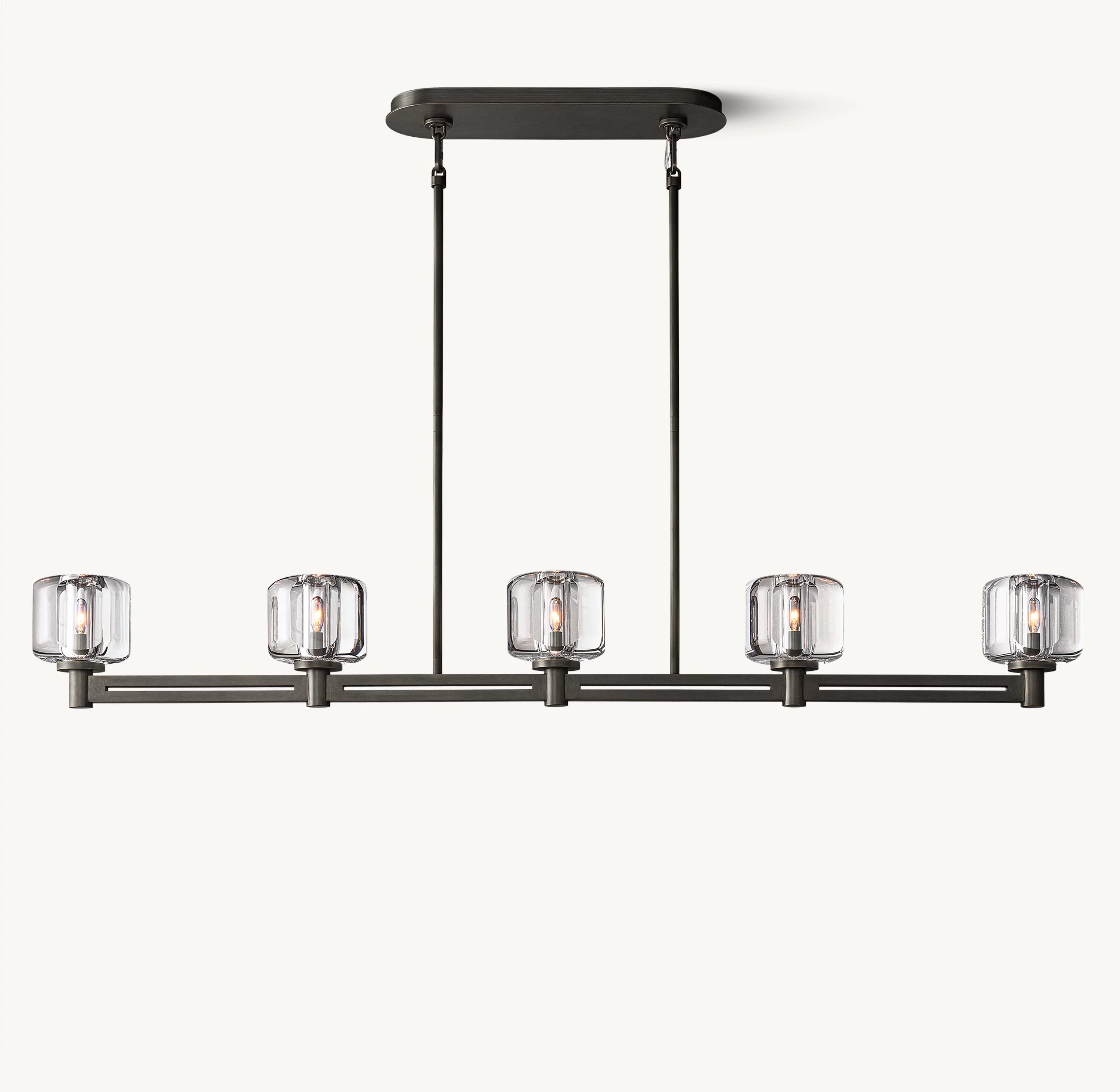 54 Inch Crystal Linear Candle Chandelier - Demaret