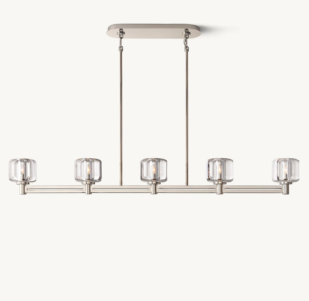 54 Inch Crystal Linear Candle Chandelier - Demaret