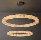 60 Inch Lisse Two-Tier Alabaster Chandelier - Rivage