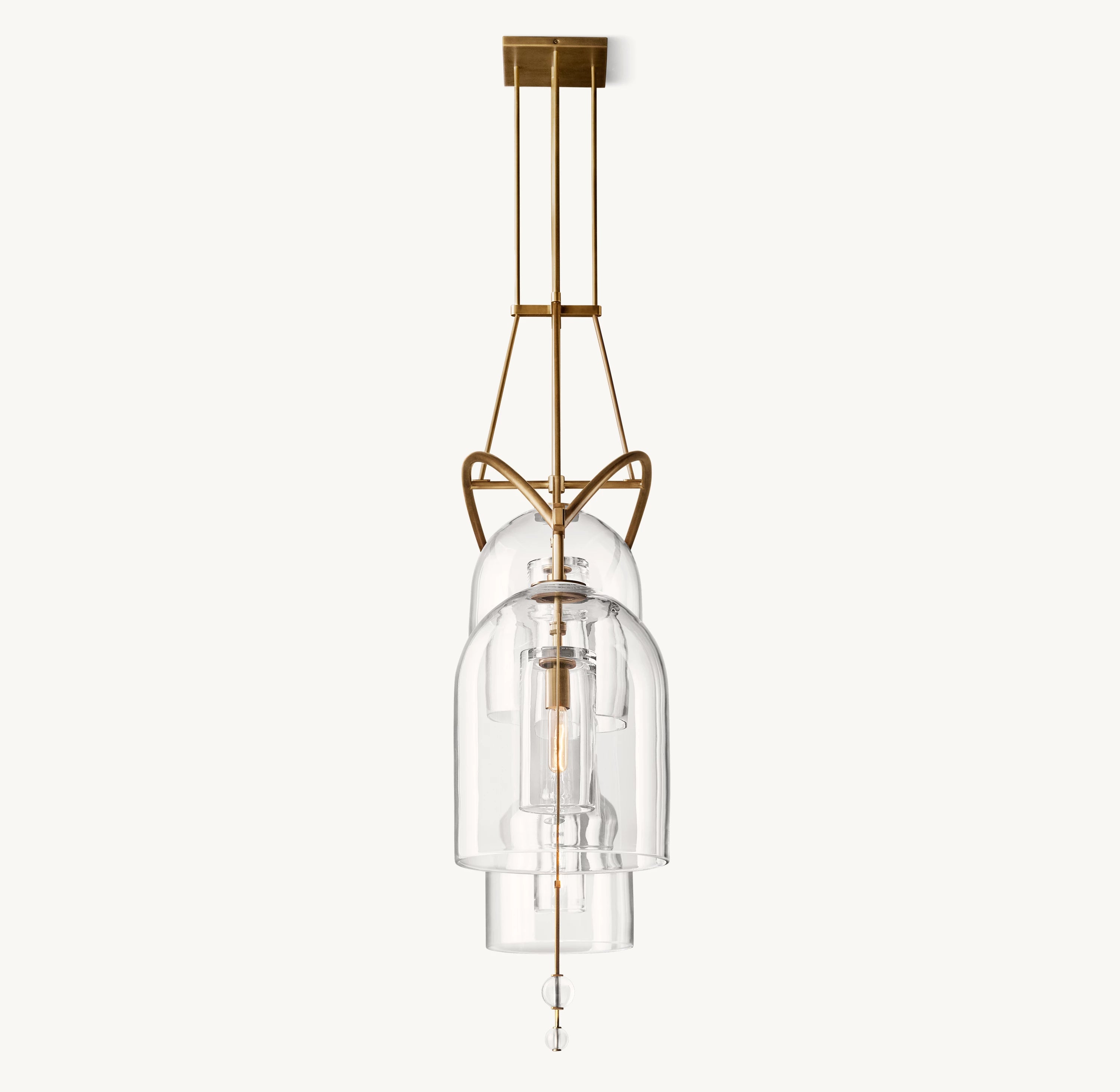 61 Inch Bell Glass Linear Chandelier - Fulcrum