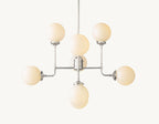 34 Inch Milk Glass Sputnik Globe Chandelier - Bistro