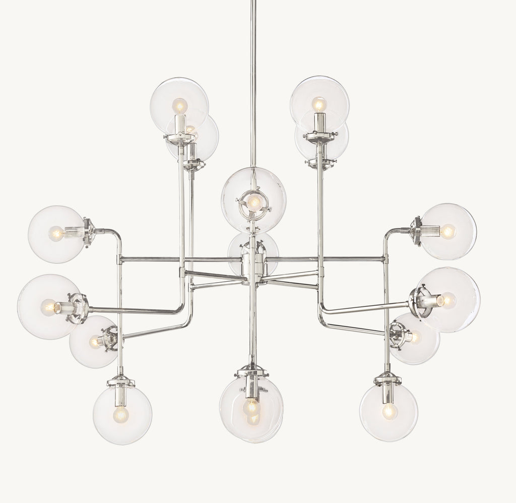 56 Inch Clear Glass Sputnik Globe Chandelier - Bistro