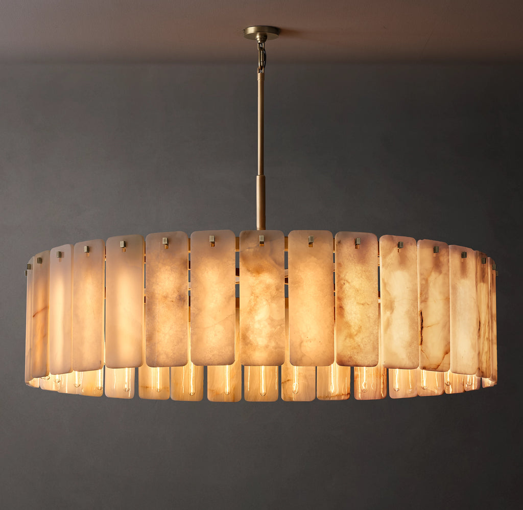 60 Inch Alabaster Round Chandelier - Calamette