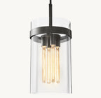 12 Inch Cylindrical Glass Pendant Light - Ravelle