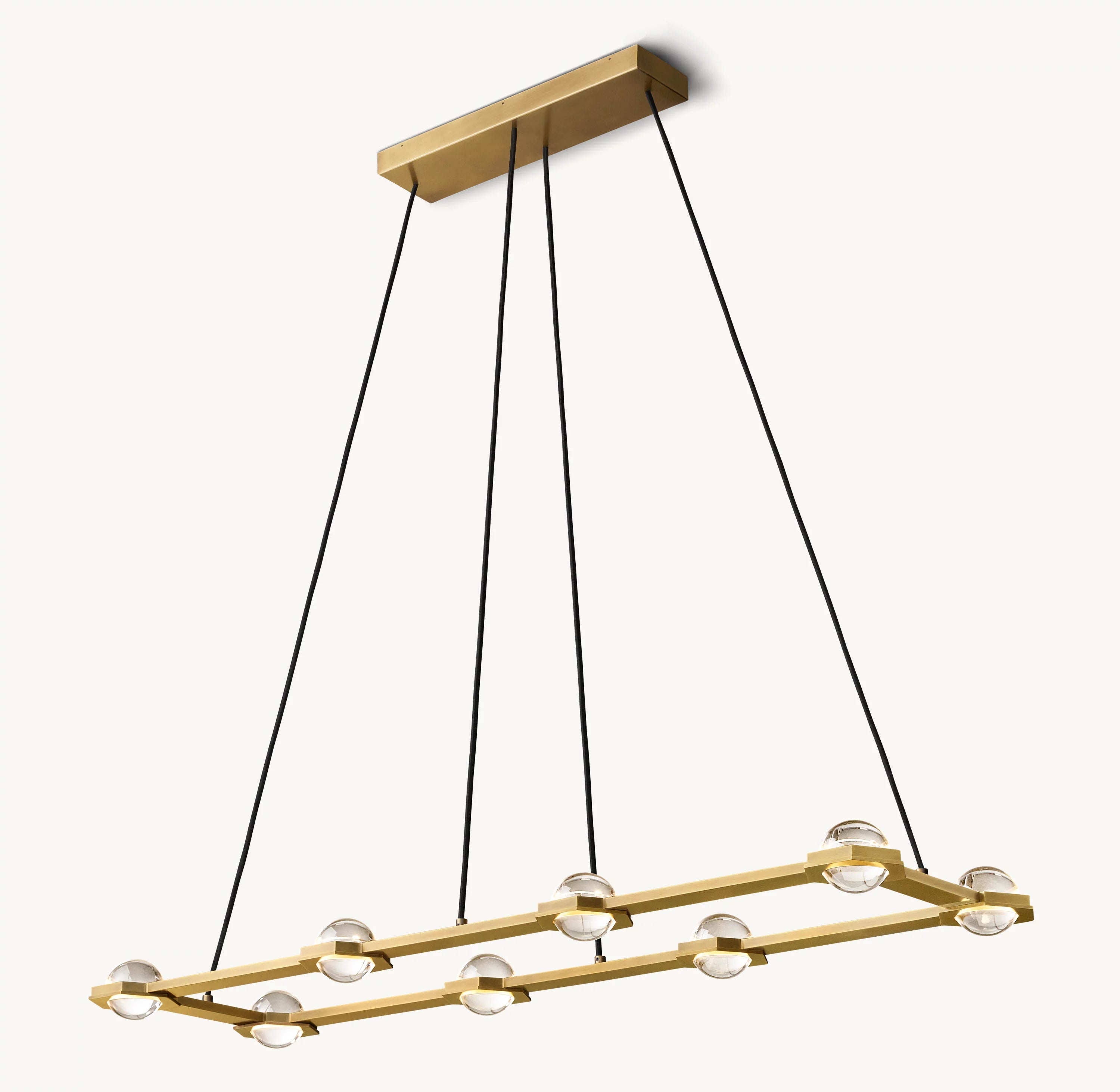 54 Inch Globe Crystal Rectangular Chandelier - Eclatant