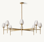 54 Inch Torchiere Crystal Arm Chandelier - Tulip