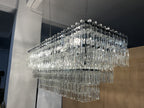 62 Inch Chain Crystal Tiered Rectangular Chandelier - Marignan