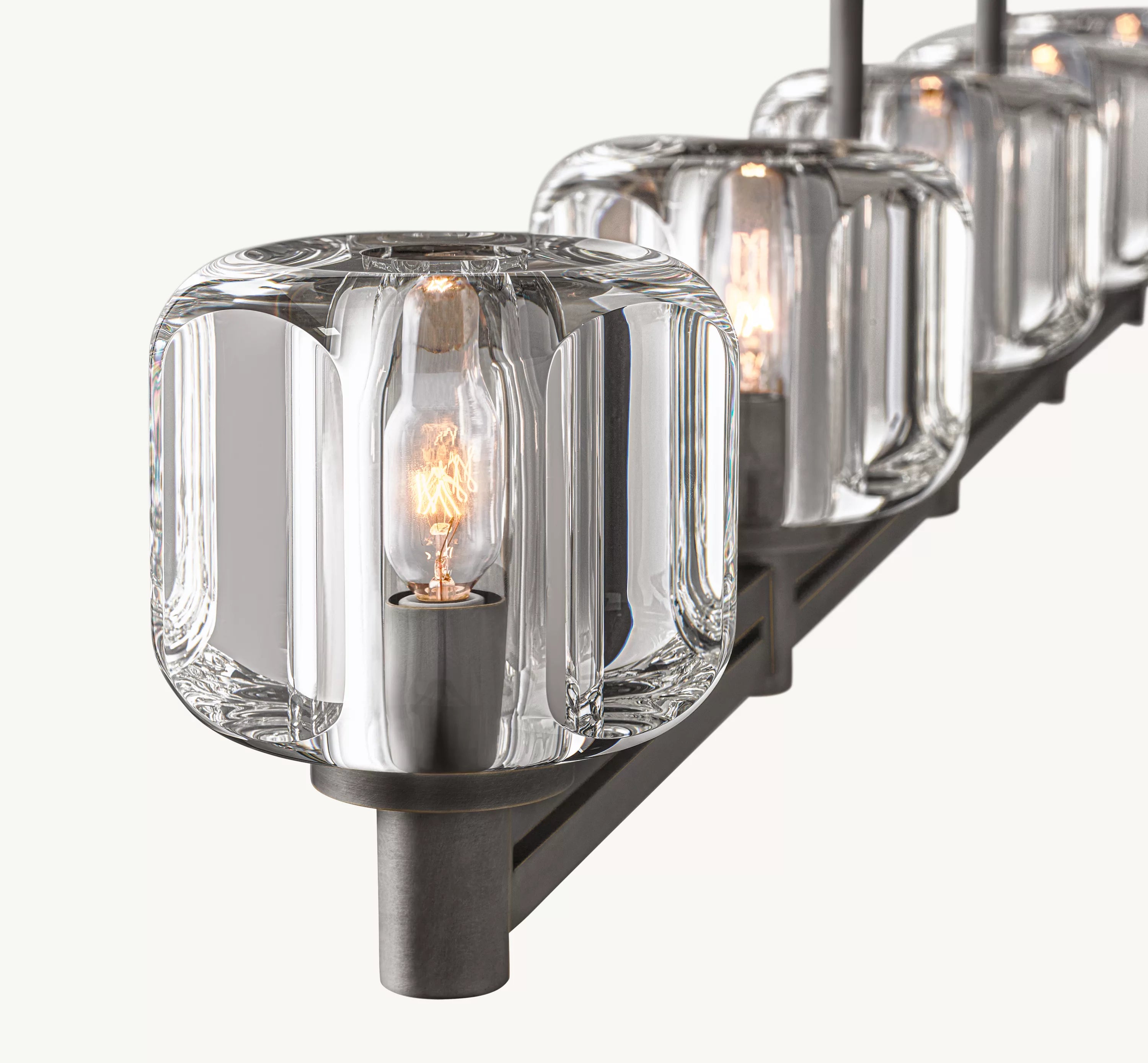 54 Inch Crystal Linear Candle Chandelier - Demaret